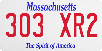 MA license plate 303XR2