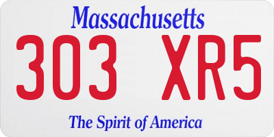 MA license plate 303XR5