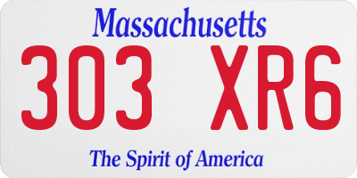 MA license plate 303XR6