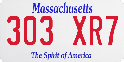 MA license plate 303XR7