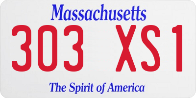 MA license plate 303XS1