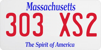 MA license plate 303XS2