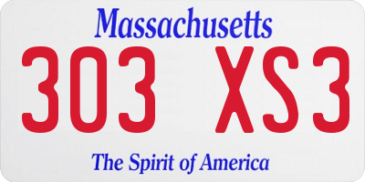 MA license plate 303XS3