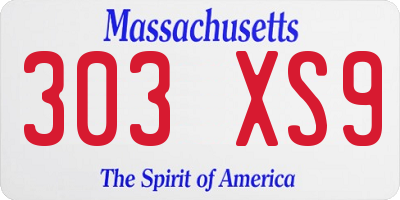 MA license plate 303XS9
