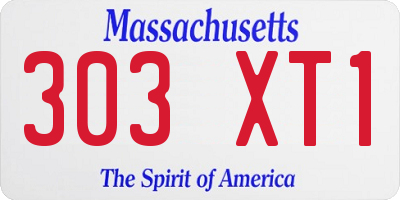 MA license plate 303XT1