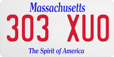 MA license plate 303XU0
