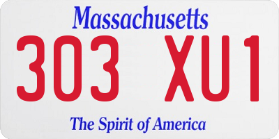 MA license plate 303XU1