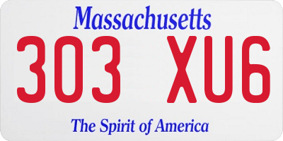 MA license plate 303XU6