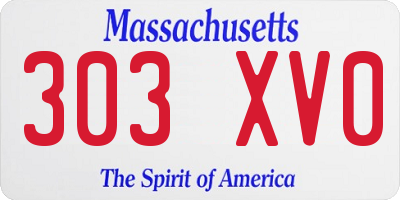 MA license plate 303XV0