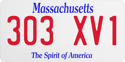 MA license plate 303XV1