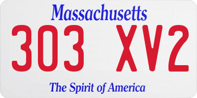 MA license plate 303XV2