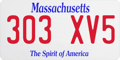 MA license plate 303XV5