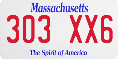 MA license plate 303XX6