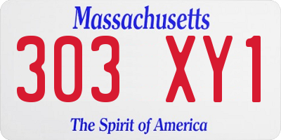 MA license plate 303XY1