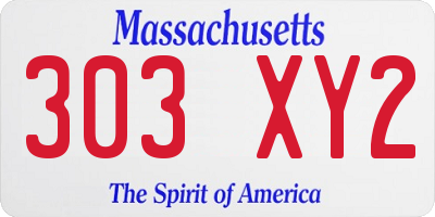 MA license plate 303XY2