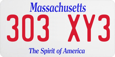 MA license plate 303XY3