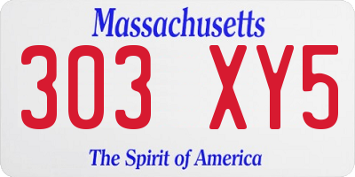 MA license plate 303XY5