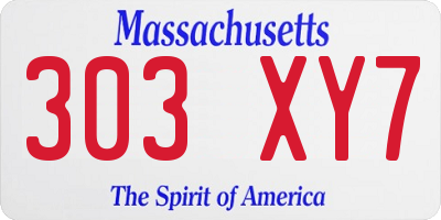 MA license plate 303XY7