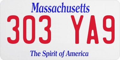 MA license plate 303YA9