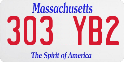 MA license plate 303YB2