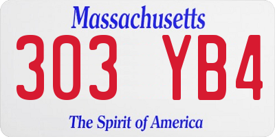 MA license plate 303YB4
