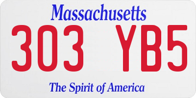 MA license plate 303YB5