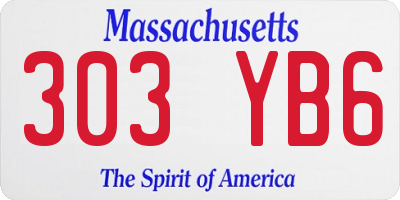 MA license plate 303YB6
