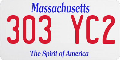 MA license plate 303YC2