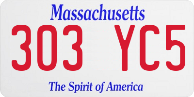 MA license plate 303YC5