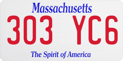MA license plate 303YC6