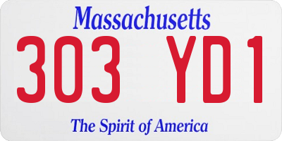 MA license plate 303YD1