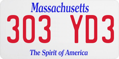 MA license plate 303YD3