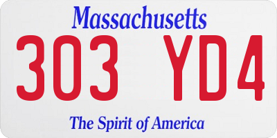MA license plate 303YD4