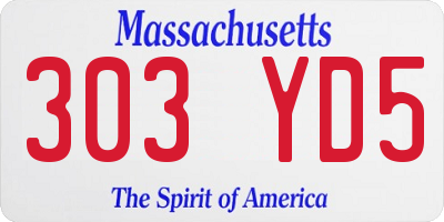 MA license plate 303YD5