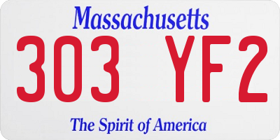 MA license plate 303YF2