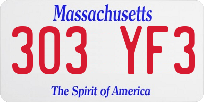 MA license plate 303YF3