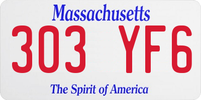 MA license plate 303YF6