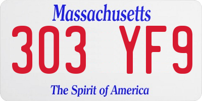 MA license plate 303YF9