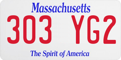MA license plate 303YG2