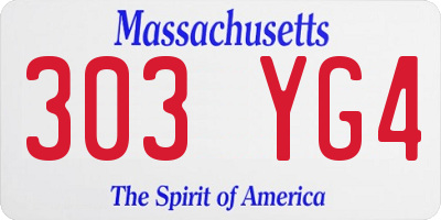 MA license plate 303YG4