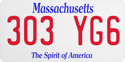 MA license plate 303YG6
