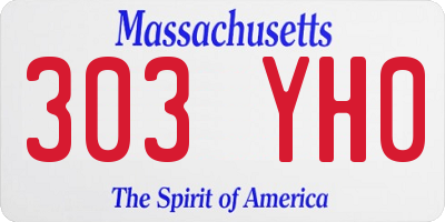 MA license plate 303YH0