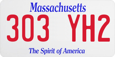 MA license plate 303YH2