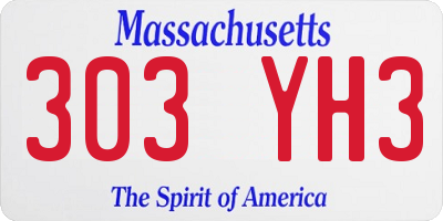 MA license plate 303YH3