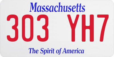 MA license plate 303YH7