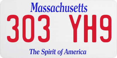 MA license plate 303YH9