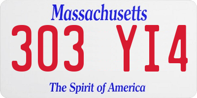 MA license plate 303YI4