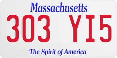 MA license plate 303YI5
