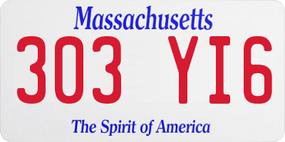 MA license plate 303YI6