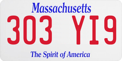 MA license plate 303YI9